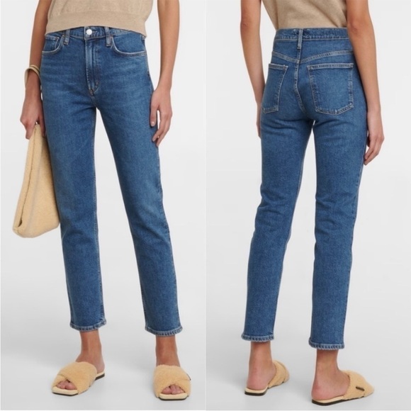 Agolde- Merrel Mid Rise Slim Mid Wash Ankle Cropped Jeans in Spellbound Size 29 - Picture 1 of 10